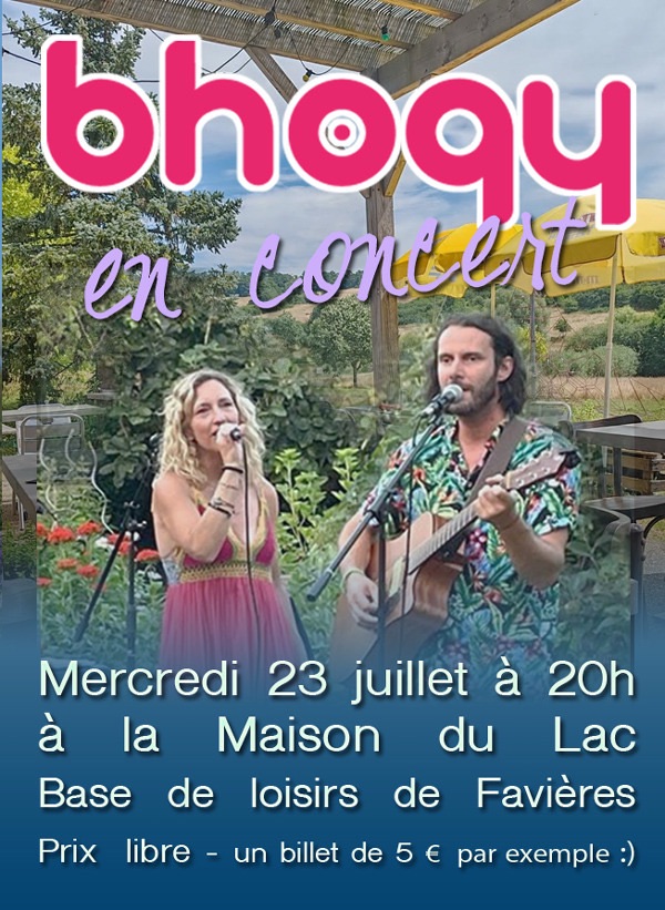 En concert à la Base de Loisirs de Favières – mercredi 23 juillet à 20h