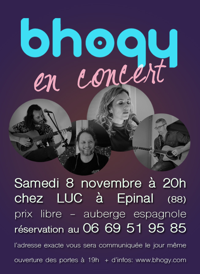 Bhogy en concert Samedi 8 novembre à 20h à Épinal